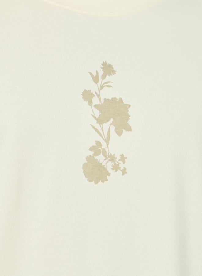 ستايلي تيشيرت واسع بطبعة جرافيك زهور - Image 4